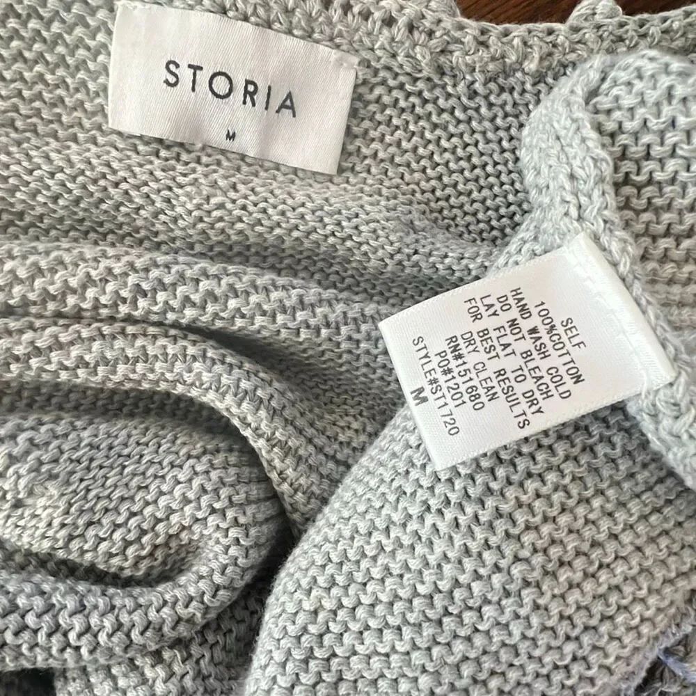 Storia Bobble Pom Pom Sweater Gray Size Medium - Picture 5 of 6